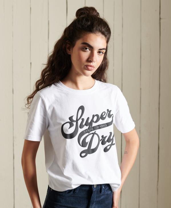 Superdry femmes t-shirt noir D64Z6269 vêtements blanc