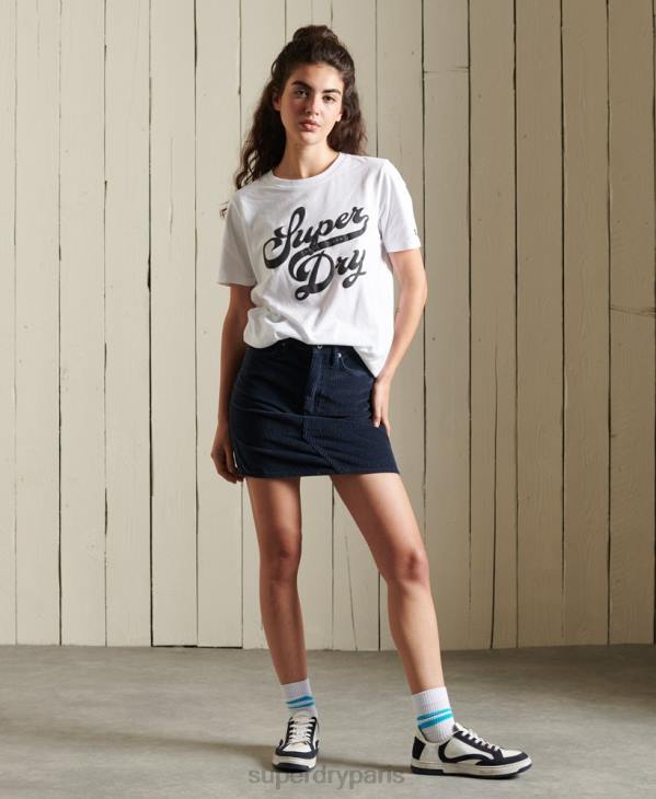 Superdry femmes t-shirt noir D64Z6269 vêtements blanc