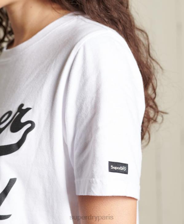 Superdry femmes t-shirt noir D64Z6269 vêtements blanc