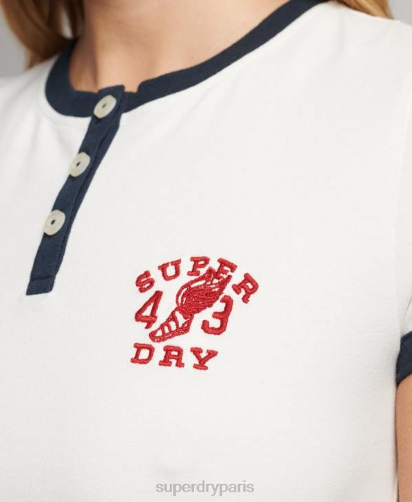 Superdry femmes t-shirt petite sonnerie vintage D64Z2817 vêtements blanc