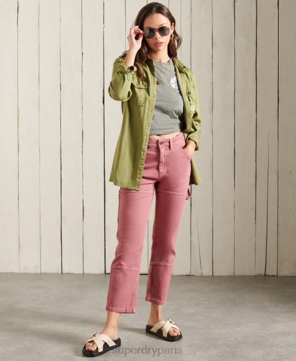 Superdry femmes t-shirt récit militaire D64Z2769 vêtements gris foncé