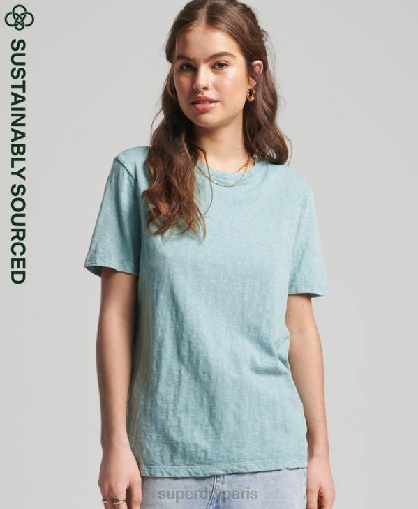 Superdry femmes t-shirt ranchero surf vintage en coton bio D64Z6245 vêtements bleu clair