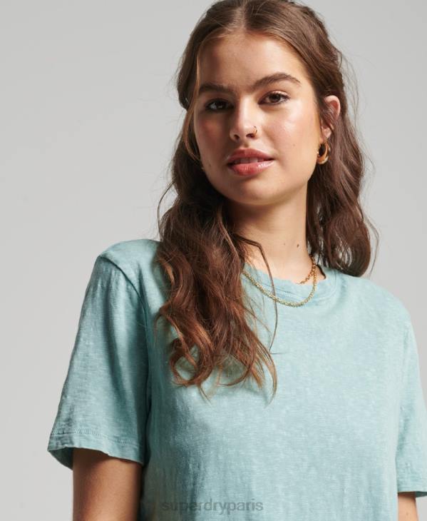 Superdry femmes t-shirt ranchero surf vintage en coton bio D64Z6245 vêtements bleu clair