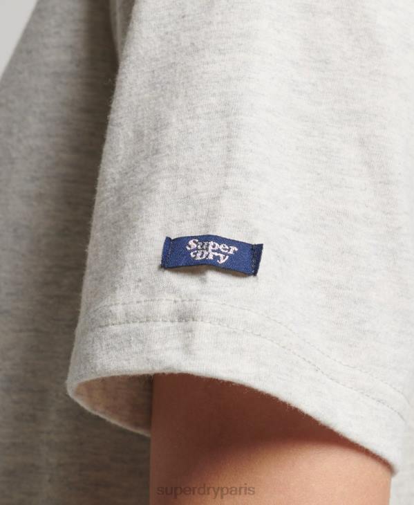 Superdry femmes t-shirt à remplissage scénarisé vintage D64Z2648 vêtements gris