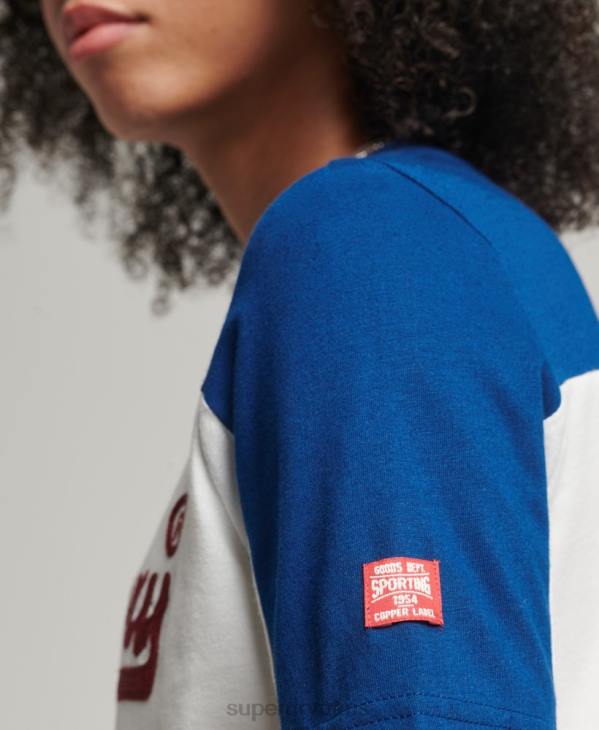 Superdry femmes t-shirt universitaire à logo vintage D64Z2763 vêtements crème