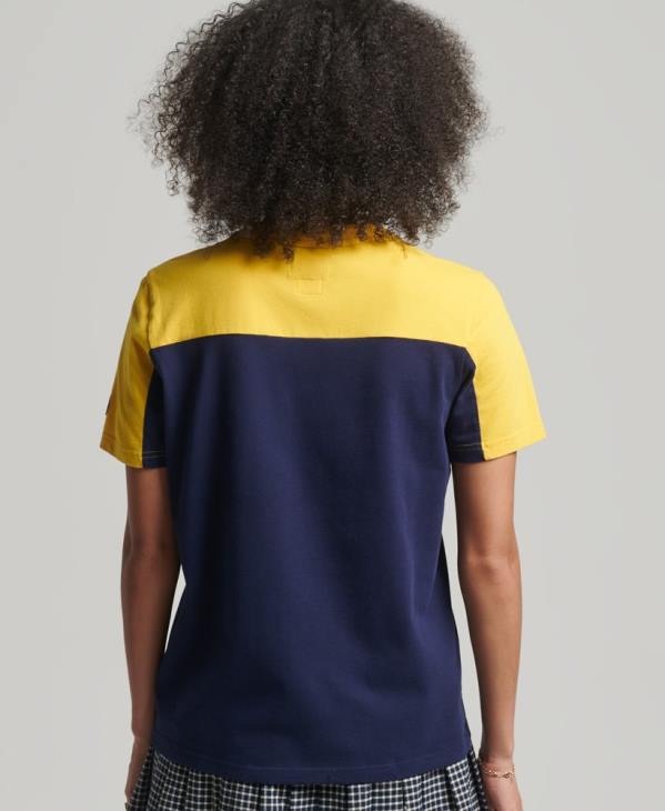 Superdry femmes t-shirt universitaire à logo vintage D64Z6692 vêtements marine