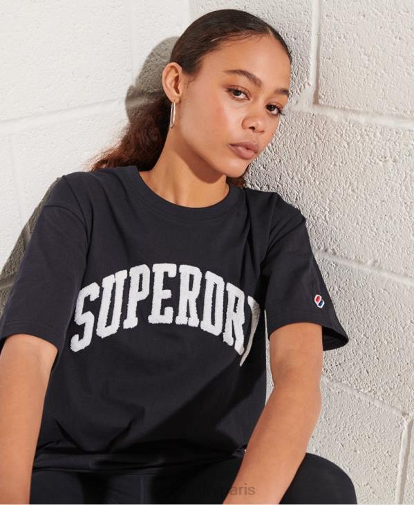 Superdry femmes t-shirt varsity arch mono D64Z6299 vêtements marine