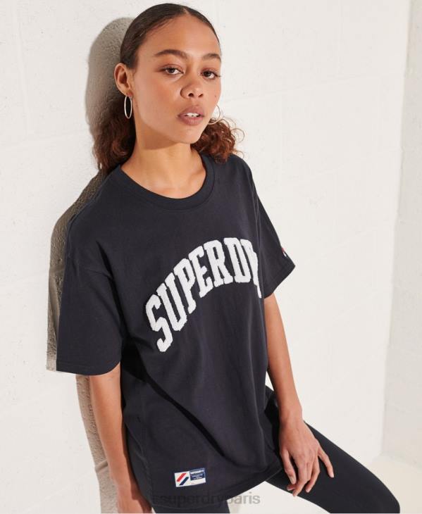 Superdry femmes t-shirt varsity arch mono D64Z6299 vêtements marine