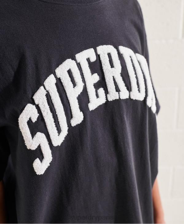 Superdry femmes t-shirt varsity arch mono D64Z6299 vêtements marine
