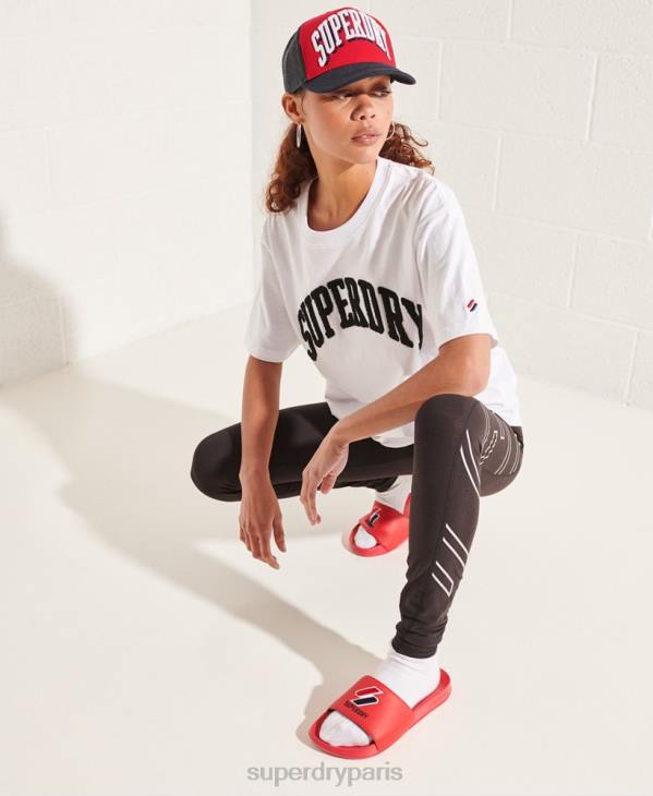 Superdry femmes t-shirt varsity arch mono D64Z6300 vêtements blanc