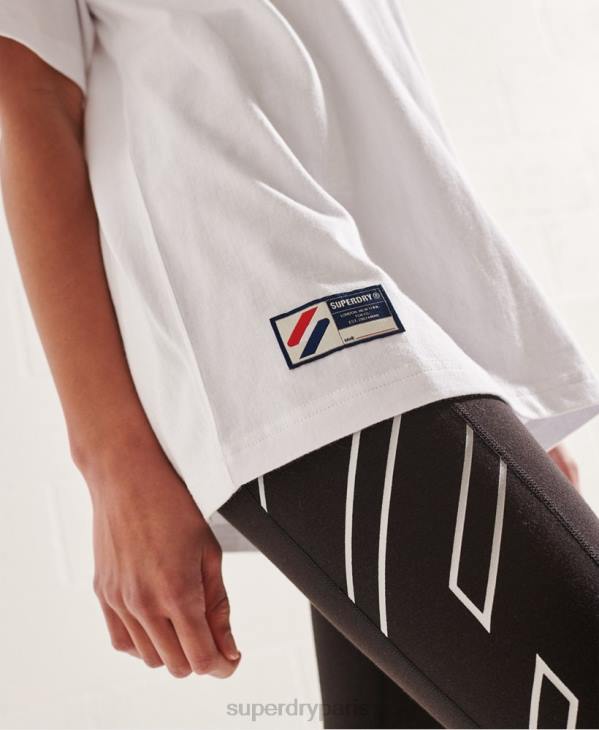 Superdry femmes t-shirt varsity arch mono D64Z6300 vêtements blanc