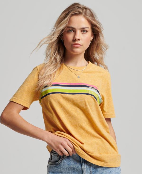 Superdry femmes t-shirt vintage grands espaces D64Z2710 vêtements jaune