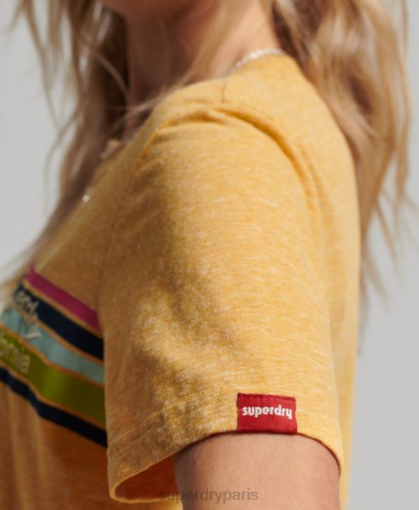 Superdry femmes t-shirt vintage grands espaces D64Z2710 vêtements jaune