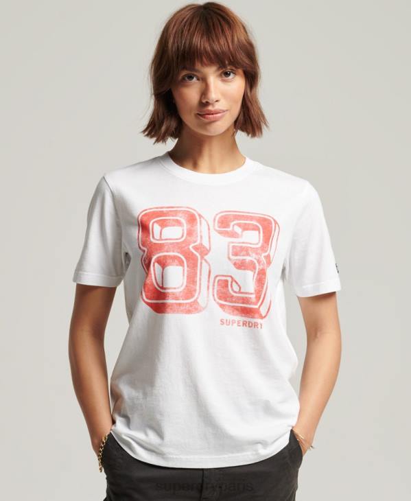 Superdry femmes t-shirt vintage ma génération D64Z2845 vêtements blanc