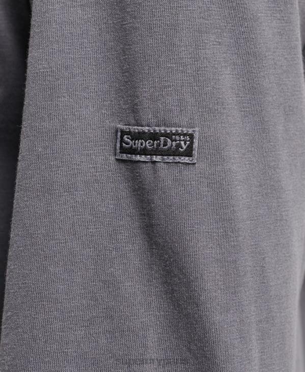 Superdry femmes top indie mark à manches longues D64Z3027 vêtements gris foncé