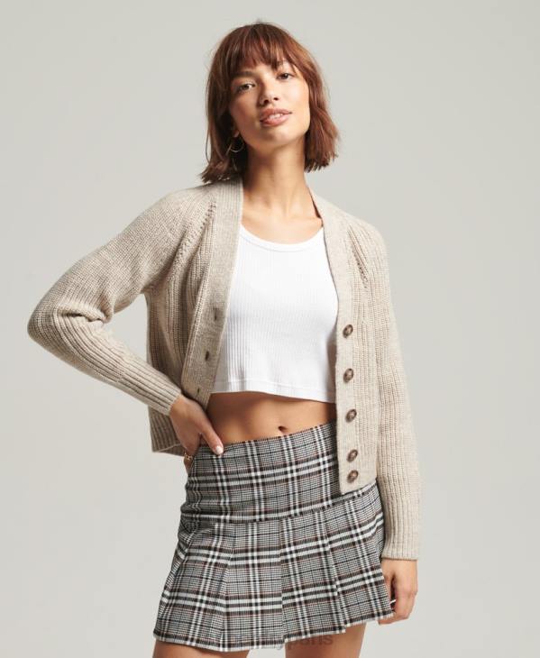 Superdry femmes cardigan à col v jessica D64Z4022 vêtements beige