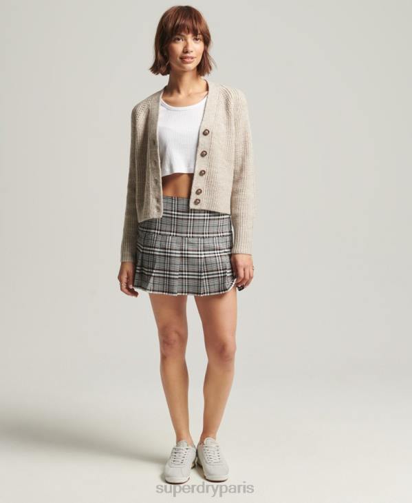 Superdry femmes cardigan à col v jessica D64Z4022 vêtements beige