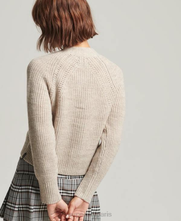 Superdry femmes cardigan à col v jessica D64Z4022 vêtements beige