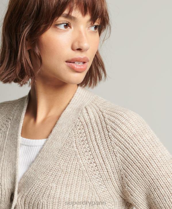 Superdry femmes cardigan à col v jessica D64Z4022 vêtements beige