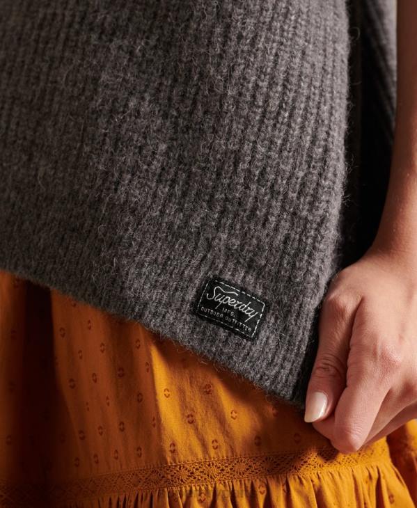 Superdry femmes cardigan en alpaga mélangé D64Z6601 vêtements gris clair