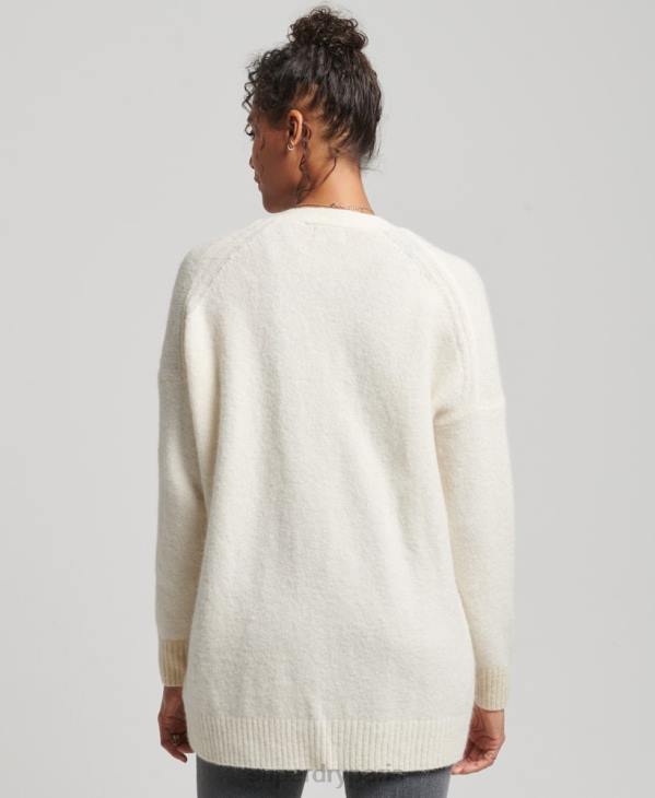 Superdry femmes cardigan long studios D64Z4008 vêtements blanc