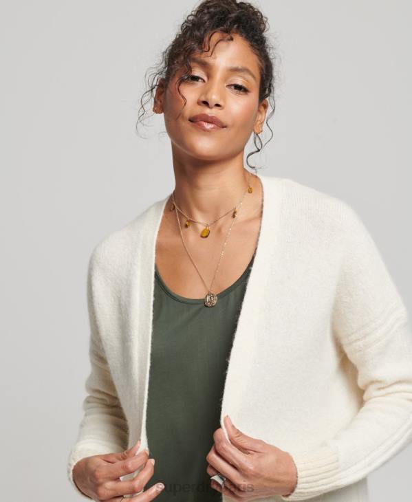 Superdry femmes cardigan long studios D64Z4008 vêtements blanc