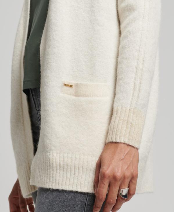Superdry femmes cardigan long studios D64Z4008 vêtements blanc