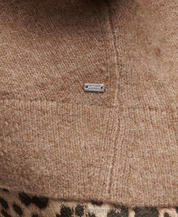 Superdry femmes cardigan oversize à col v D64Z3951 vêtements beige