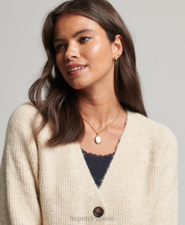 Superdry femmes cardigan super doux essentiel D64Z3956 vêtements crème
