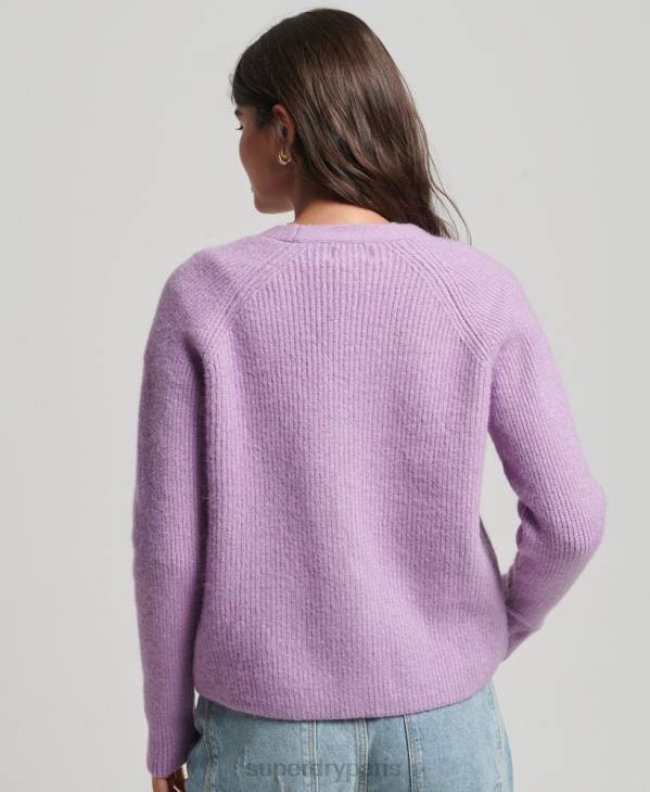 Superdry femmes cardigan super doux essentiel D64Z3968 vêtements violet