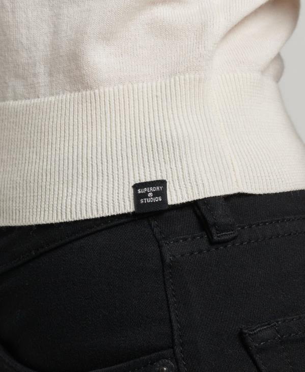 Superdry femmes débardeur en maille mérinos à col rond D64Z2936 vêtements blanc