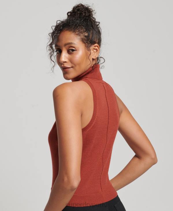 Superdry femmes gilet à col roulé en mérinos studios D64Z4000 vêtements bronzer