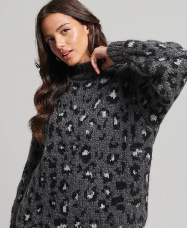 Superdry femmes pull ample en maille D64Z3999 vêtements gris