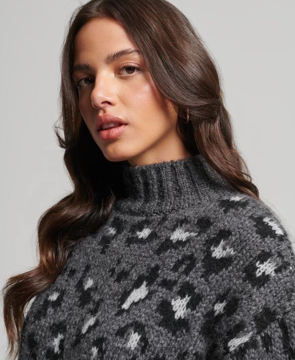 Superdry femmes pull ample en maille D64Z3999 vêtements gris