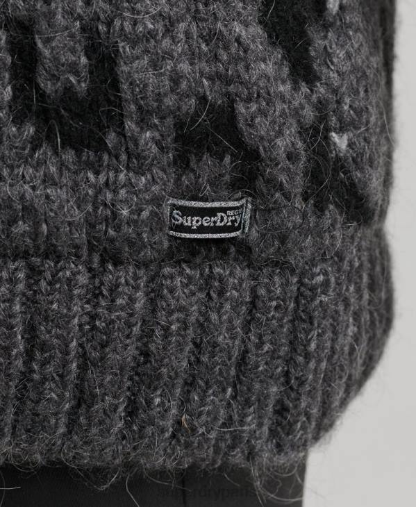 Superdry femmes pull ample en maille D64Z3999 vêtements gris