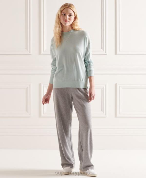 Superdry femmes pull à col montant en mérinos D64Z6653 vêtements vert