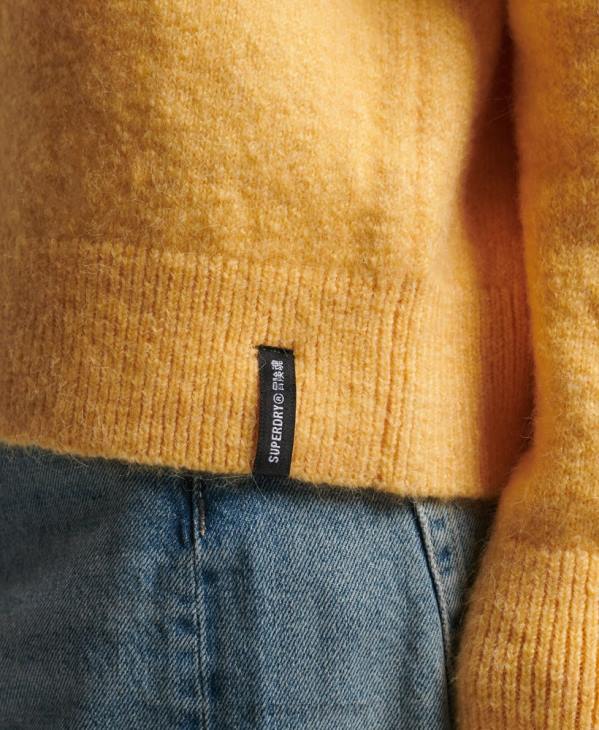 Superdry femmes pull col rond ultra doux essentiel D64Z3981 vêtements jaune