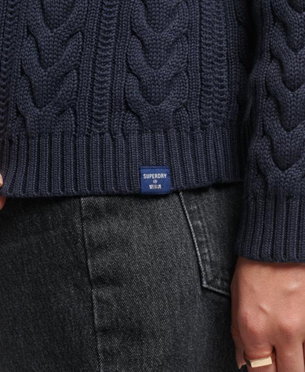 Superdry femmes pull col roulé à épaule tombante D64Z3985 vêtements marine