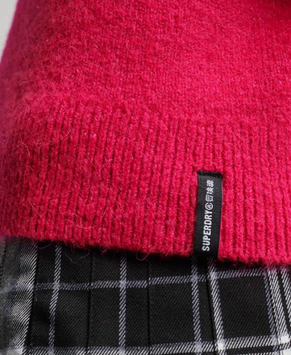 Superdry femmes pull essentiel vintage à col montant D64Z3997 vêtements rose