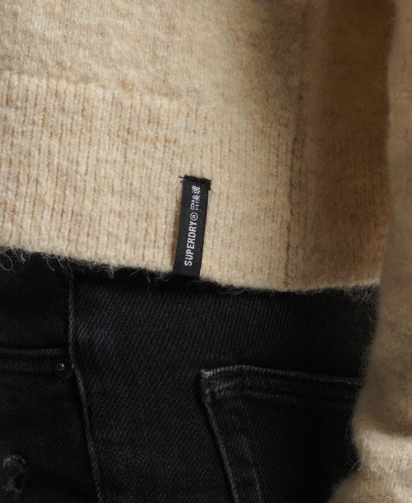 Superdry femmes pull essentiel vintage à col montant D64Z6592 vêtements crème