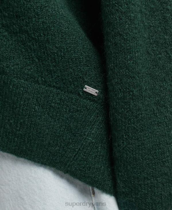 Superdry femmes pull oversize à col v D64Z3961 vêtements vert