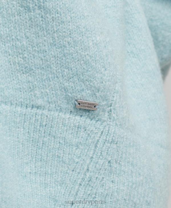 Superdry femmes pull oversize à col v D64Z3975 vêtements gris foncé