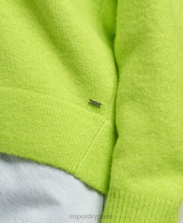 Superdry femmes pull oversize à col v D64Z4023 vêtements vert