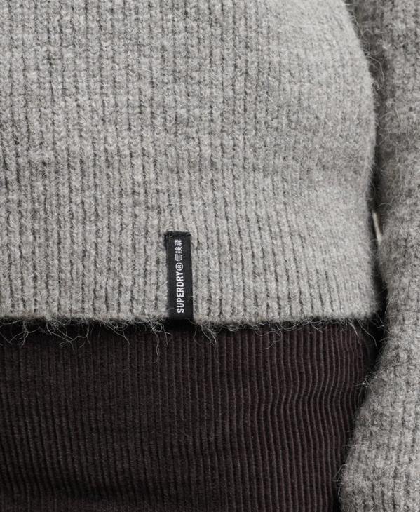 Superdry femmes pull ras du cou côtelé essentiel D64Z4009 vêtements gris clair