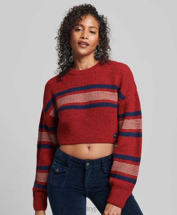 Superdry femmes pull ras du cou classique D64Z3964 vêtements orange