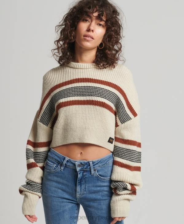 Superdry femmes pull ras du cou classique D64Z4036 vêtements blanc