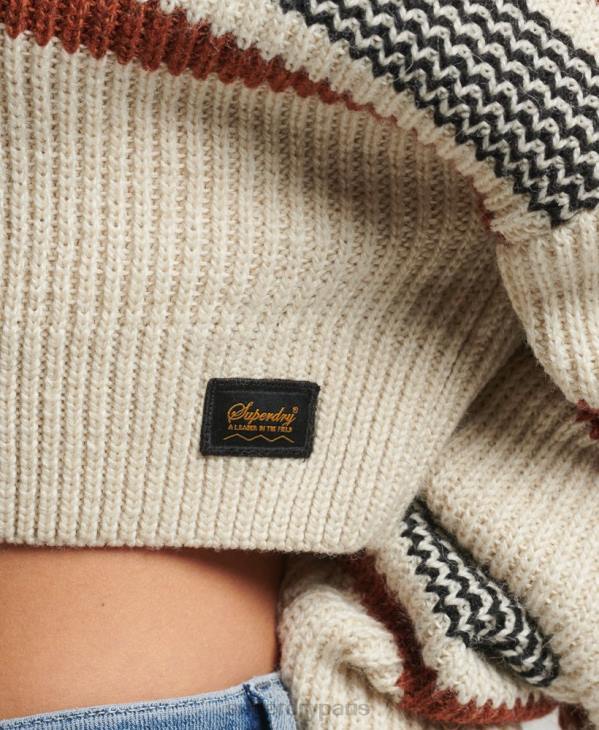 Superdry femmes pull ras du cou classique D64Z4036 vêtements blanc