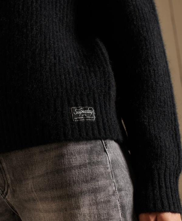Superdry femmes pull ras du cou en alpaga mélangé D64Z6723 vêtements noir