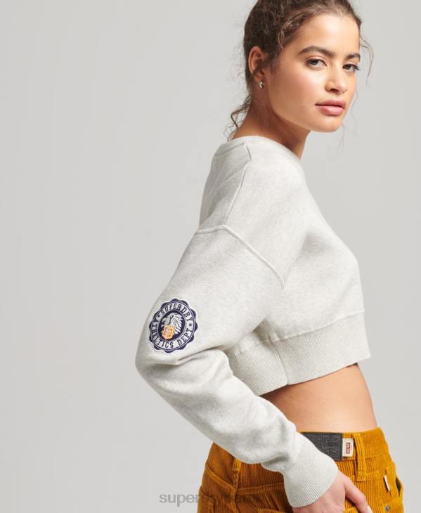 Superdry femmes pull ras du cou en coton bio D64Z4039 vêtements gris