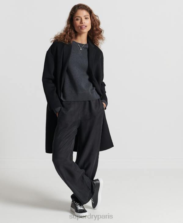 Superdry femmes pull ras du cou essentiel en coton bio D64Z6642 vêtements noir